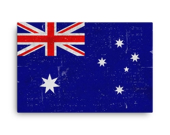 Australia Flag Canvas Art Print, Aussie Poster