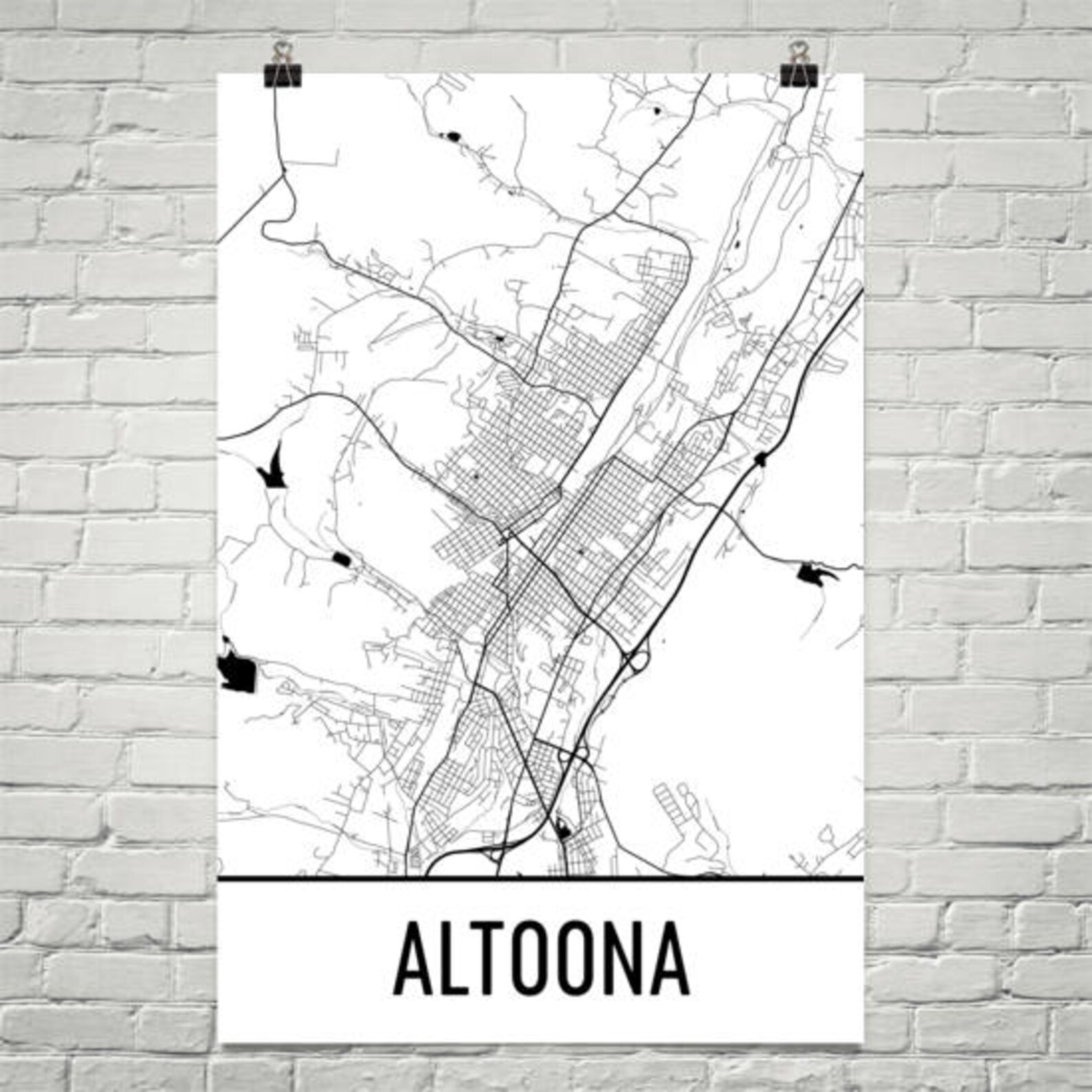 Altoona Map Altoona Art Altoona Print Altoona PA Poster - Etsy