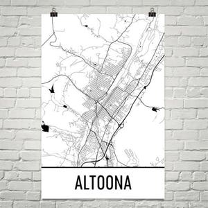 Altoona Map, Altoona Art, Altoona Print, Altoona PA Poster, Altoona ...