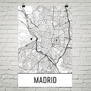 Madrid Map, Madrid Art, Madrid Print, Madrid Spain Poster, Madrid Wall Art, Madrid Gift, Map of Madrid, Madrid Decor, Madrid Map Art Print