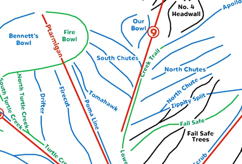 Loveland Ski Map Art Loveland Pass Colorado Loveland Trail - Etsy