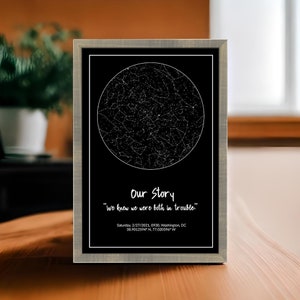 First Date Gift, Our First Date Memory, The Night We Met, Date Night, Where We Met, Custom Night Sky, Star Map Personalized, For Her, Him image 4