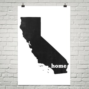 California Home, Map of California, California Print, California Wall Art, California Map, California Gift, Art, Sign, Decor, Poster