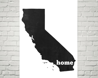 California Map Art Print: Modern Home Decor