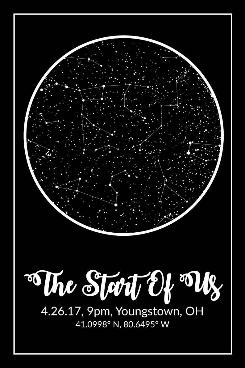 Valentine's Day Gift For Him, For Her, For Boyfriend, For Husband, For Girlfriend, For Wife, Personalized Valentines Gift, Star Map image 8