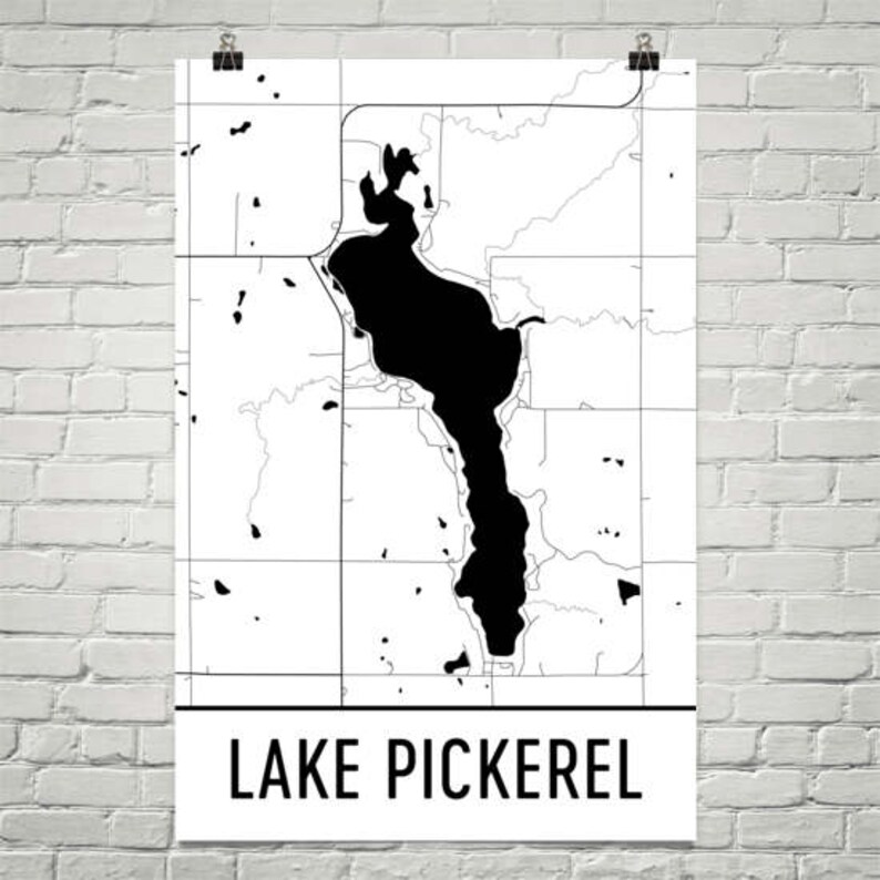 Lake Pickerel Wisconsin Lake Pickerel WI Wisconsin Map Etsy