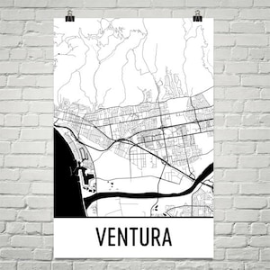 Ventura Map, Ventura Art, Ventura Print, Ventura CA Poster, Ventura Wall Art, Ventura Gift, Map of California, California Poster, CA Art