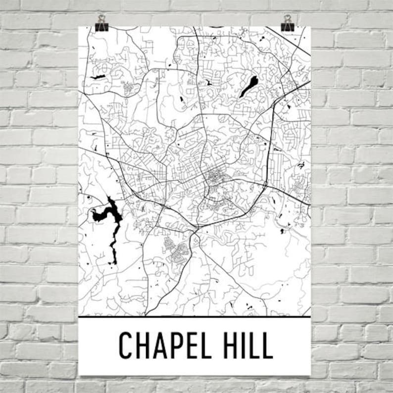 Chapel Hill Map Chapel Hill Art Chapel Hill Print Chapel - Etsy