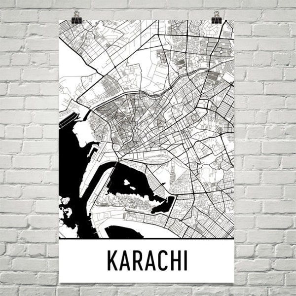 Karachi Map, Karachi Art, Karachi Print, Karachi Pakistan Poster, Karachi Wall Art, Karachi Poster, Karachi Gift, Karachi Map Art, Art Print
