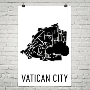 Carte de la cité du Vatican, Art du Vatican, Vatican cadeau, carte de Vatican, Decor du Vatican, cadeau du Vatican, Vatican Print, affiche du Vatican, cité du Vatican