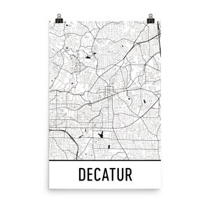 Decatur Map, Decatur GA Art, Decatur Print, Decatur Georgia Poster, Decatur Wall Art, Map of Decatur GA, Decatur Gift, Decatur Decor, Map