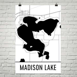 Madison lago Minnesota, MN de lago de Madison, Madison mapa del lago, Minnesota, mapa de lago, Madison lago arte, arte, Minnesota lagos de Minnesota
