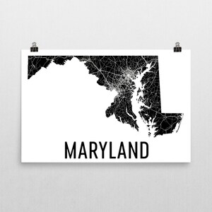 Maryland Wall Art, Maryland Gifts, Maryland Map, Maryland Wall Art, Maryland Print, Maryland Decor, Maryland Poster, Map of Maryland, Home