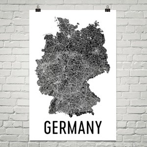 Germany Map, Map of Germany, Germany Print, Germany Wall Art, Germany Poster, German Decor, German Art, German Gifts, German Map Print