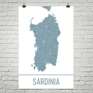 Sardinia Map, Sardinia Art, Sardinia Print, Sardinia Island Poster, Gifts, Map of Sardinia, Mediterranean Islands, Mediterranean Decor