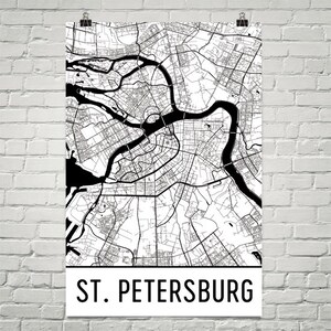 St. Petersburg Map, St. Petersburg Art, St. Petersburg Print, St. Petersburg Russia Poster, St. Petersburg Wall Art, St. Petersburg Gift