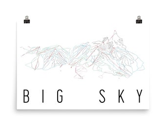 Big Sky Montana, Big Sky Art, Big Sky, Big Sky Poster, Big Sky Ski Resort, Montana Art, Montana Sign, Montana Print, Montana Wall Art