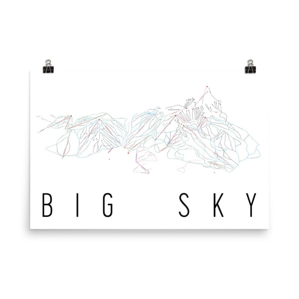 Big Sky Montana, Big Sky Art, Big Sky, Big Sky Poster, Big Sky Ski Resort, Montana Art, Montana Sign, Montana Print, Montana Wall Art