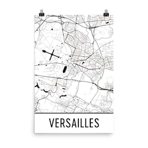 Versailles Map, Versailles Art, Versailles Print, Versailles France Poster, Versailles Wall Art, Map of Versailles, Versailles Gift, Decor