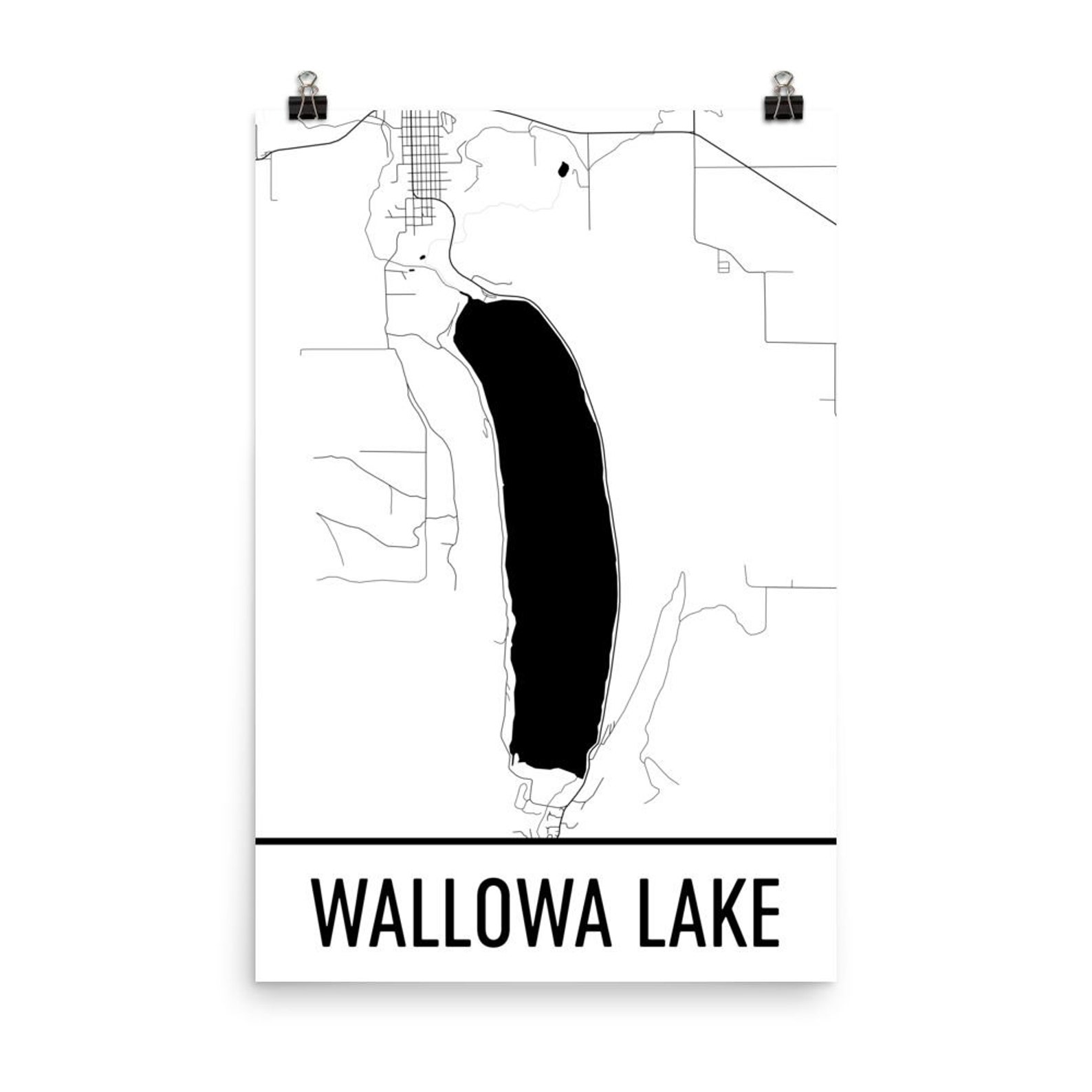 Wallowa Lake Oregon Wallowa Lake OR Wallowa Lake Map Oregon Etsy