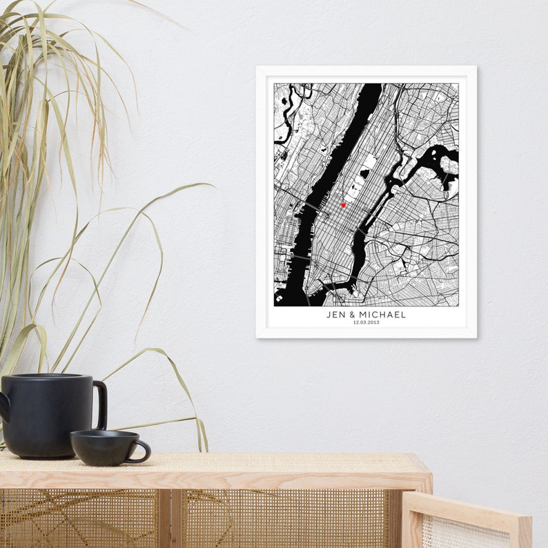 1 Year Anniversary Gift For Husband, 1 Year Anniversary Gift For Wife, Poster, Anniversary Gift, Personalized Map, Paper imagem 8