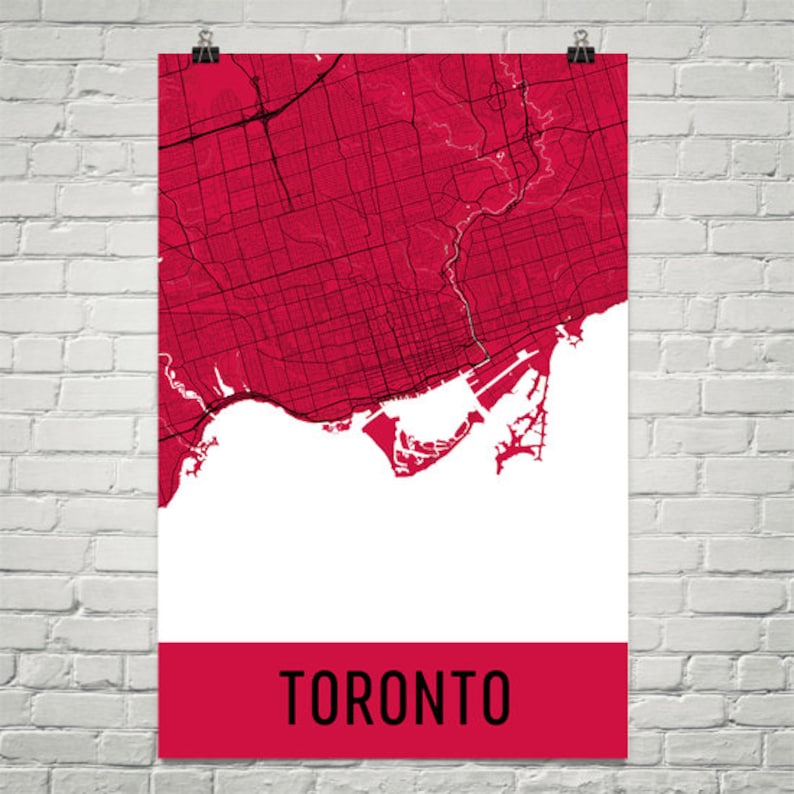 Toronto Map Art Print Toronto ON Art Poster Toronto Wall Etsy