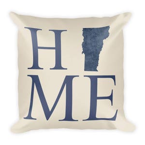 Vermont Pillow, Vermont Gifts, Vermont Decor, Vermont Home, Vermont Throw Pillow, Vermont Art, Vermont Map, Vermont Made, Cushion, State