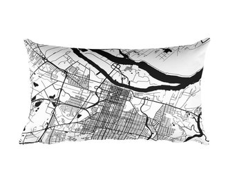 Savannah Street Map Pillow, Modern Savannah Decor, USA Made
