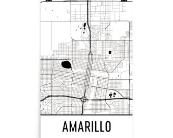 Amarillo Map, Amarillo Art, Amarillo Print, Amarillo TX Poster, Amarillo Wall Art, Map of Amarillo, Amarillo Gift, Amarillo Decor, Map Print