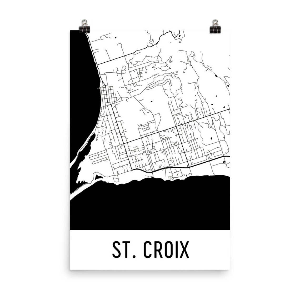 St. Croix Map St. Croix Art St. Croix Print St. Croix Etsy Ireland