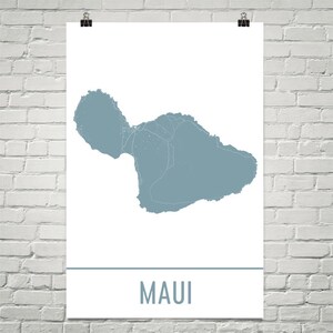 Maui Map, Maui Art, Maui HI Print, Maui Hawaii Poster, Maui Wall Art, Maui Gift, Map of Maui, Maui Poster, Maui Decor, Modern, Art Print
