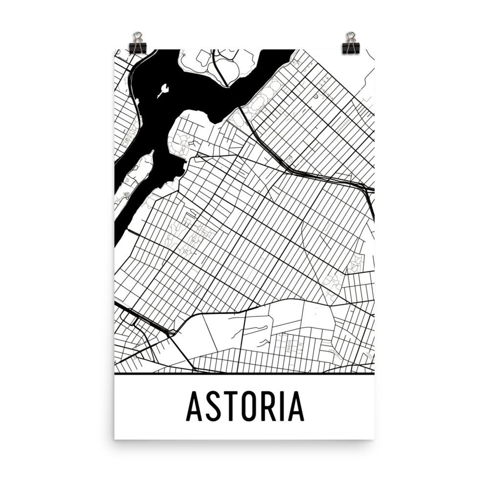 Astoria Map Astoria Art Astoria Print Astoria NY Poster - Etsy