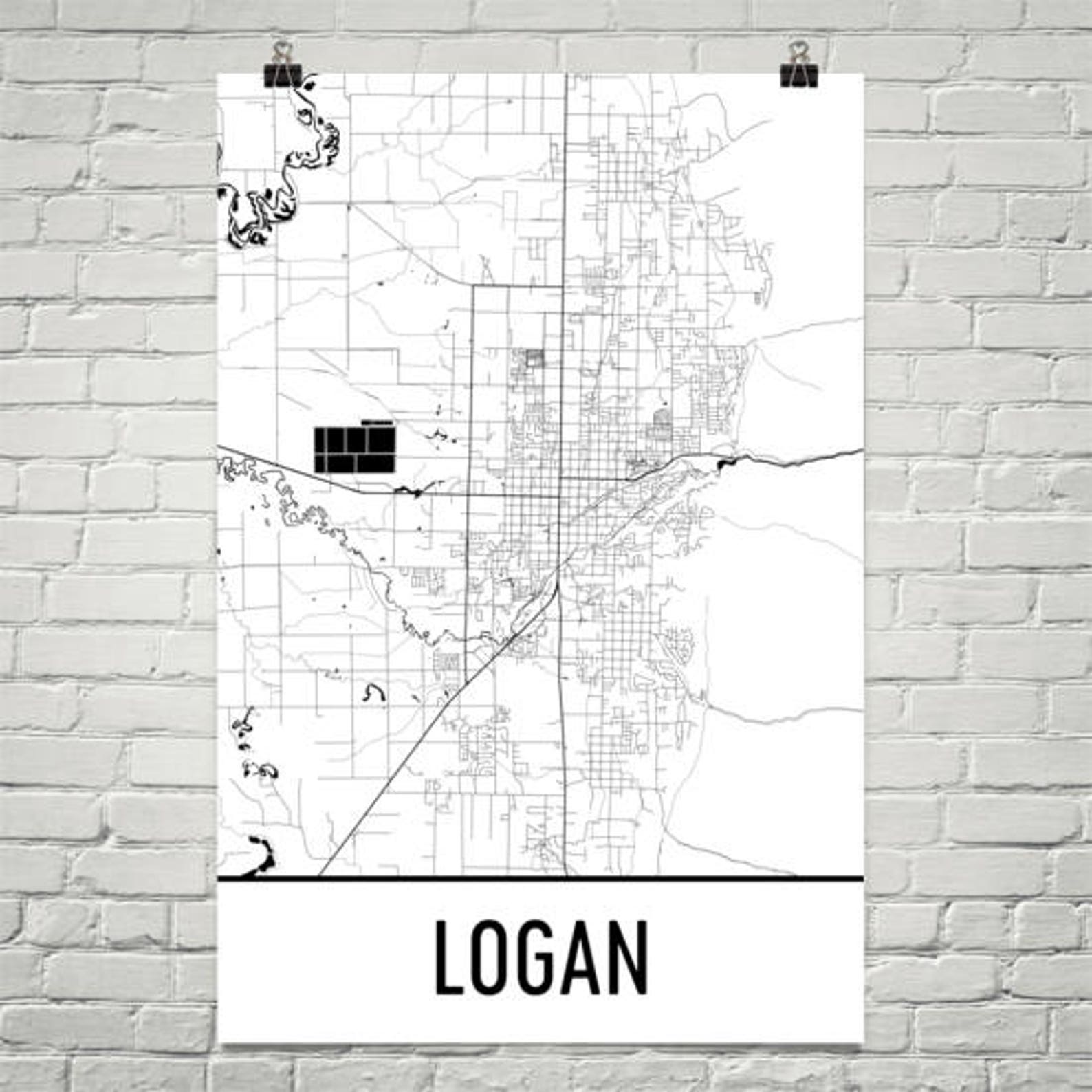 Logan Map Logan Art Logan Print Logan UT Poster Logan Wall Etsy