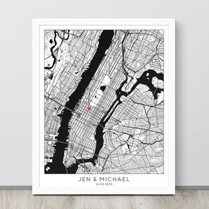 Regalo di anniversario di 1 anno per il marito, Regalo di anniversario di 1 anno per la moglie, Poster, Regalo di anniversario, Mappa personalizzata, Carta immagine 7