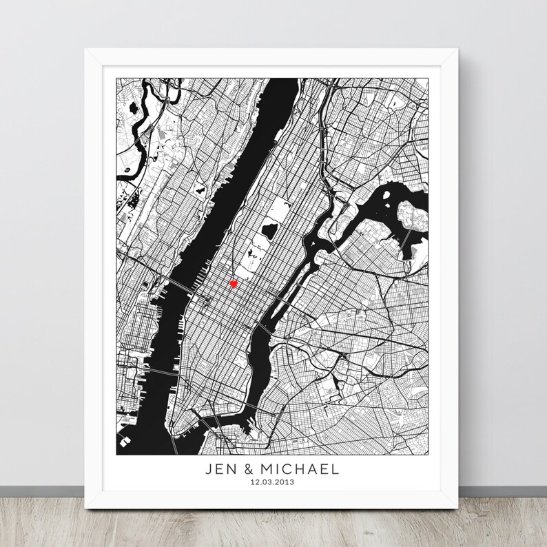 1 Year Anniversary Gift For Husband, 1 Year Anniversary Gift For Wife, Poster, Anniversary Gift, Personalized Map, Paper imagem 7