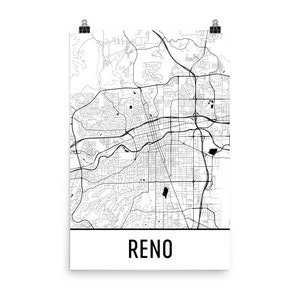 Carte de Reno, Reno Art, impression Reno, Reno NV affiche, Reno Art mural, carte de Reno, affiche de Reno dans le Nevada, Reno Decor, cadeau de Reno, Reno carte impression d’Art