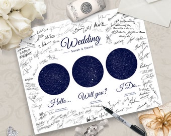 Star Map Wedding Guestbook Alternative: Personalized Night Sky Chart