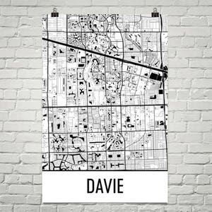 Davie Map Davie Art Davie Print Davie FL Poster Davie Wall - Etsy