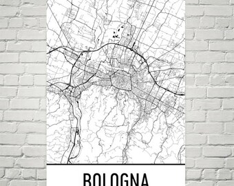 Bologna Map, Bologna Art, Bologna Print, Bologna Italy Poster, Bologna Wall Art, Italian Gifts, Map of Italy, Italy Poster, Italian Decor