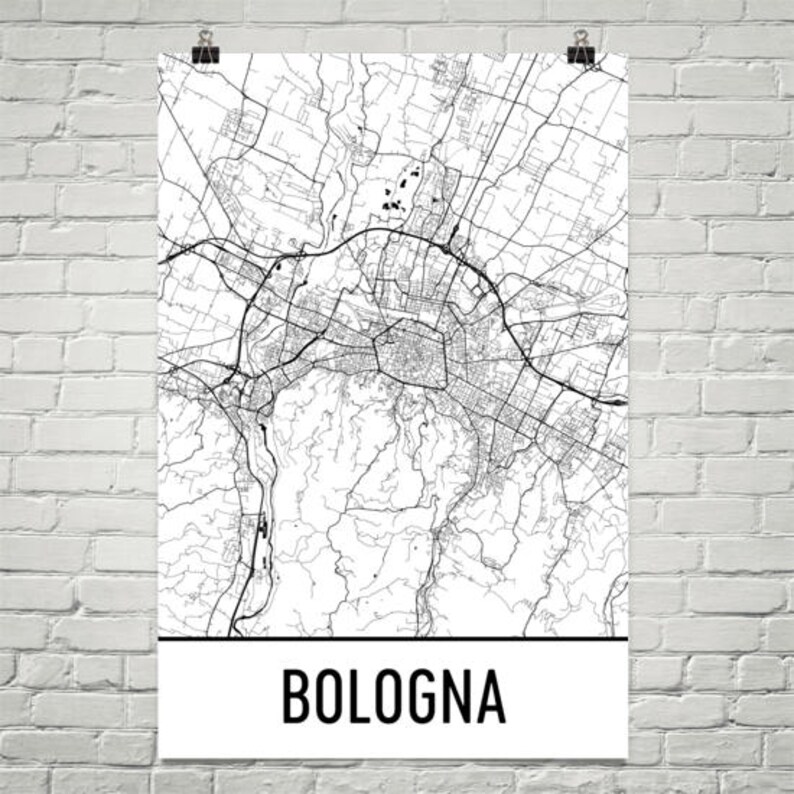Bologna Map Bologna Art Bologna Print Bologna Italy Poster - Etsy