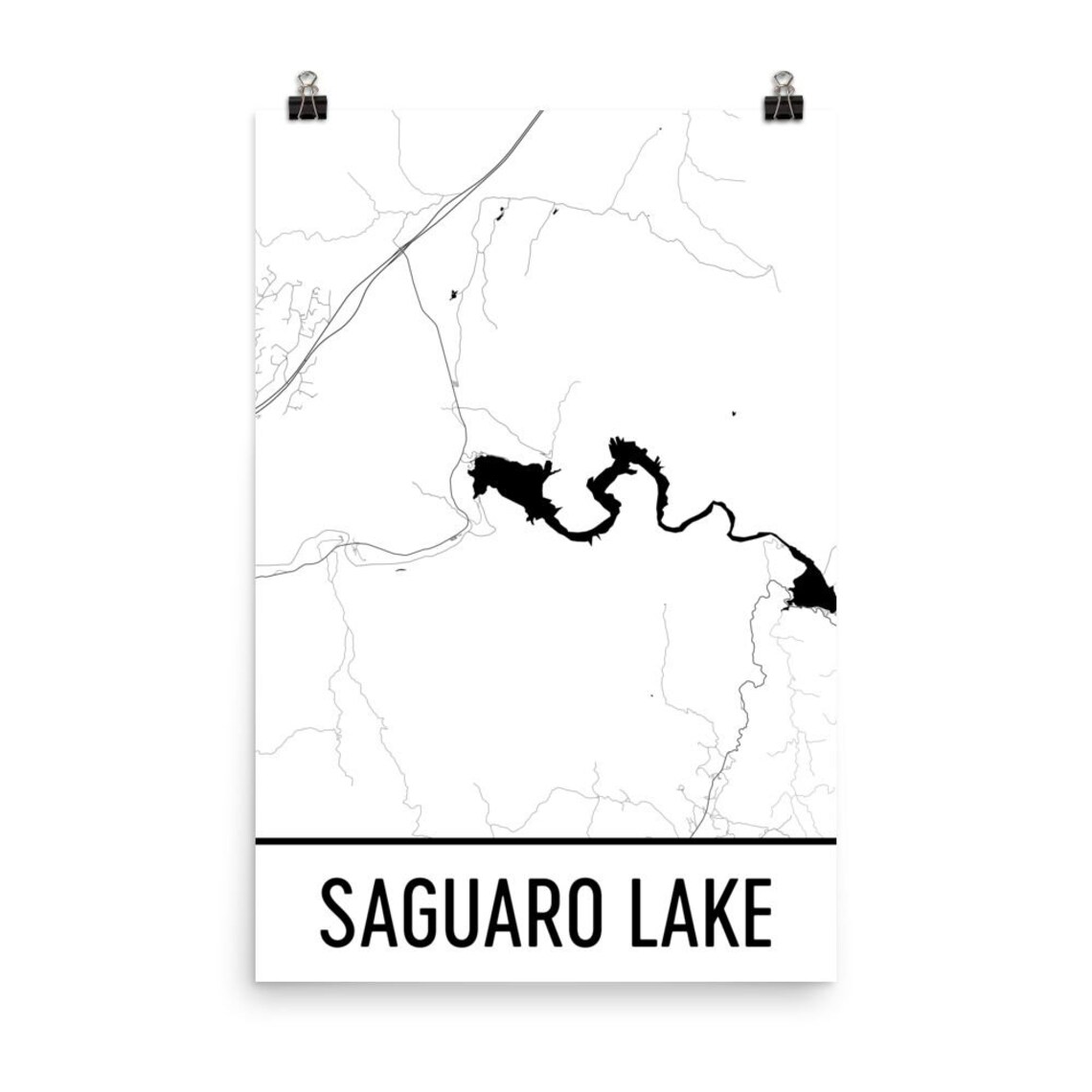 Saguaro Lake Map Art