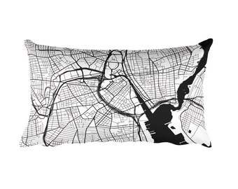 Providence RI Map Pillow: Modern City Street Art Decor