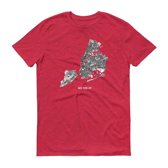 New York City Map T-shirt, NYC Boroughs Art Tee - Etsy
