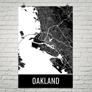 Oakland Map Art Print, Oakland CA Art Poster, Oakland Wall Art, Map of Oakland, Oakland Print, Gift, Birthday, Decor, Modern, Art