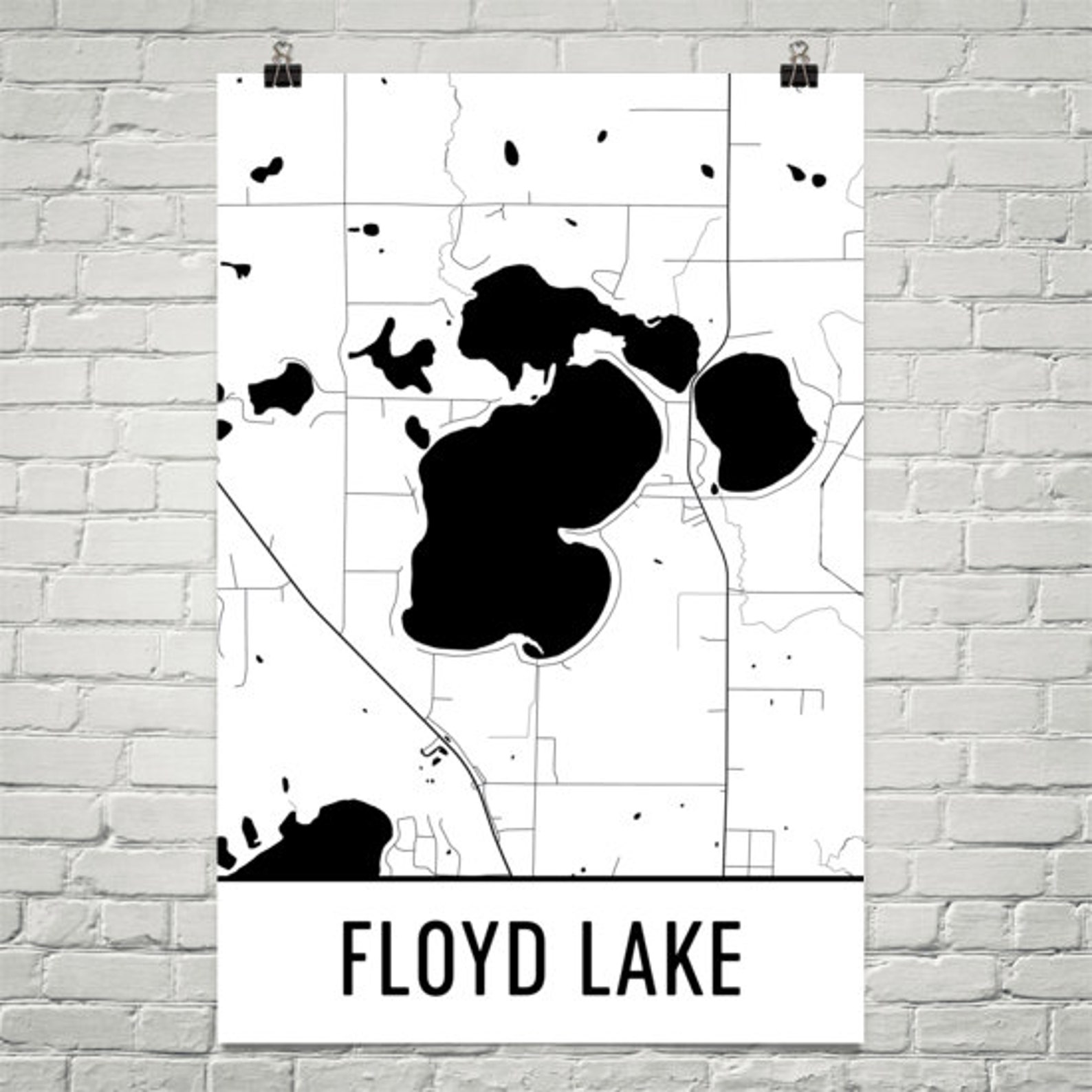 Floyd Lake Minnesota Floyd Lake MN Floyd Lake Map Minnesota Etsy