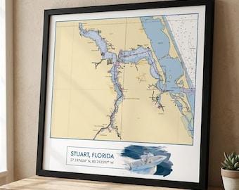 Personalized Nautical Map Wall Art