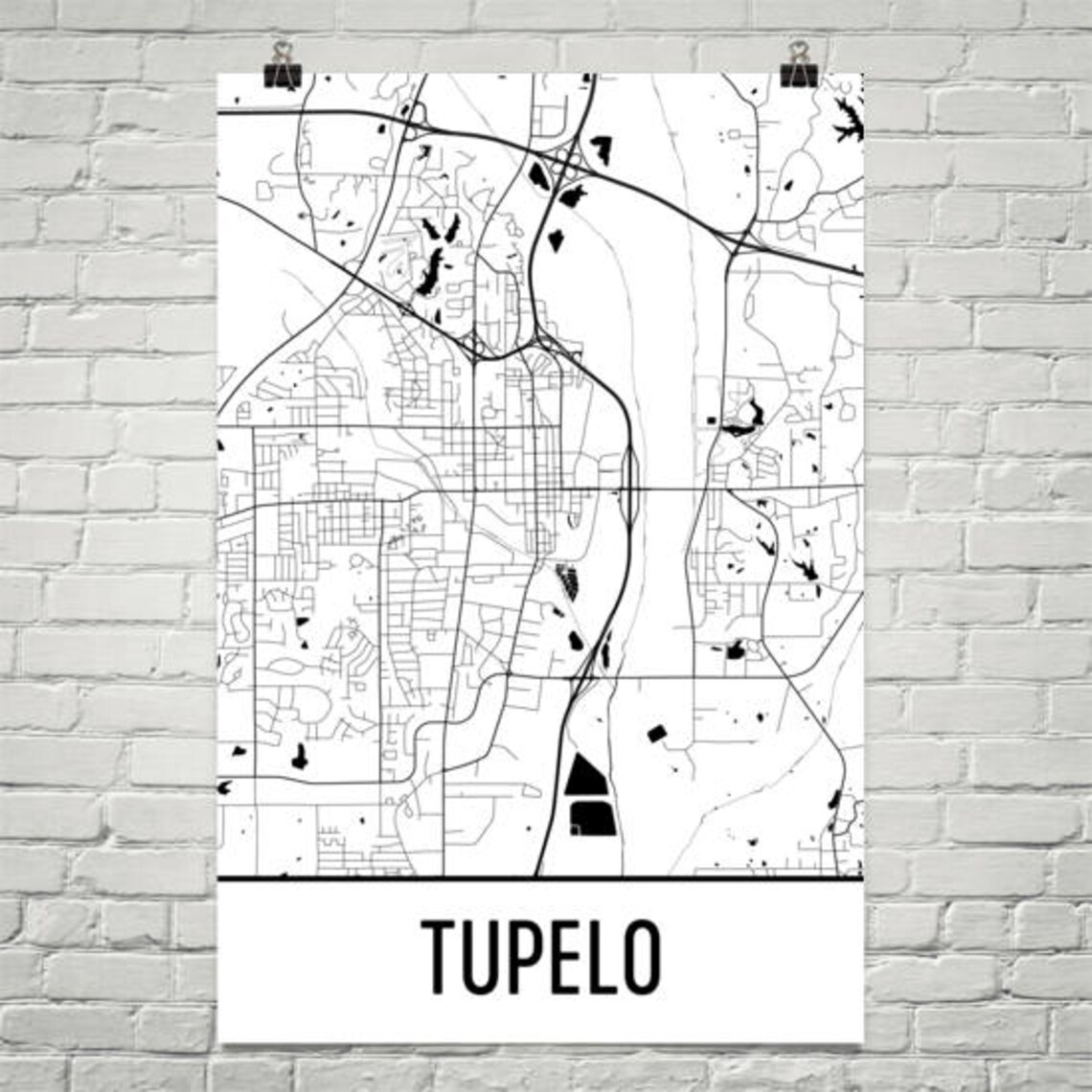 Tupelo MS Map Tupelo Mississippi Art Tupelo Print Tupelo - Etsy