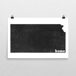 Kansas Map Art Print: Modern State Home Decor