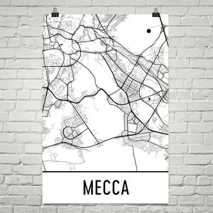 Mecca Map, Mecca Art, Mecca Print, Mecca Saudi Arabia Poster, Mecca Wall Art, Mecca Gift, Mecca Decor, Mecca Map Art, Mecca Map Print, Print
