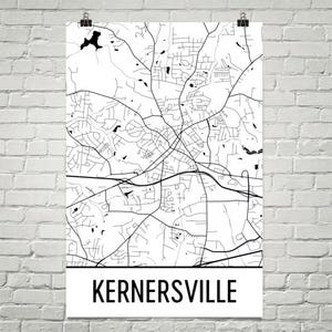 Kernersville NC Map, Kernersville Art, Kernersville Print, Kernersville Poster, Kernersville Wall Art, Gift, Map of North Carolina, Decor